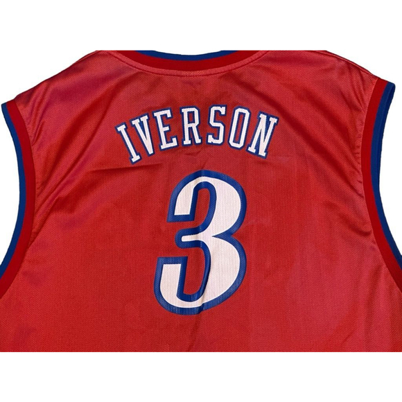 Vintage Reebok Men’s Philadelphia 76ers Iverson #3 NBA Basketball Jersey Sz 2XL - Picture 6 of 11